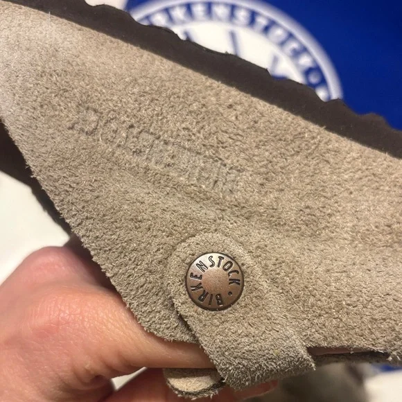 Birkenstock Taupe Suede Slip-Ons size 35 or kids 3-4 - Picture 10 of 11